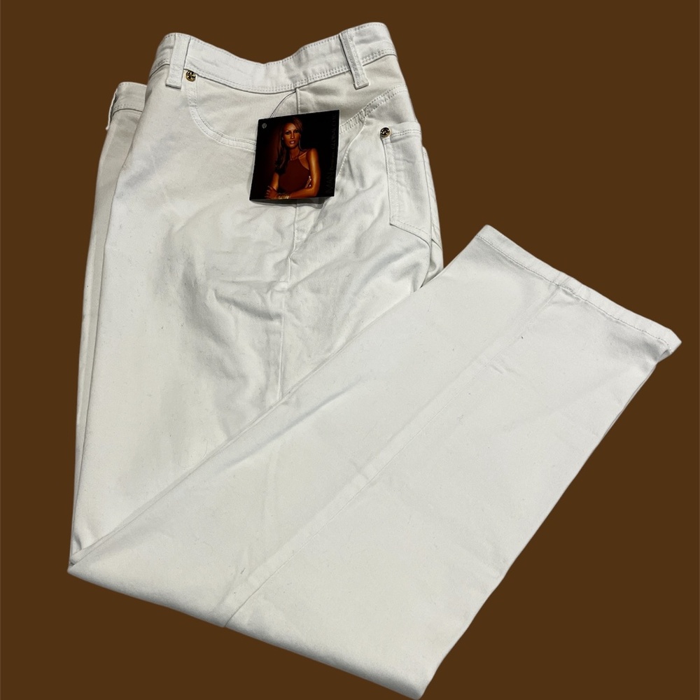New w/tags: IMAN Global Chic 360 Secret Sculpt White Denim Jeans - Size 16W